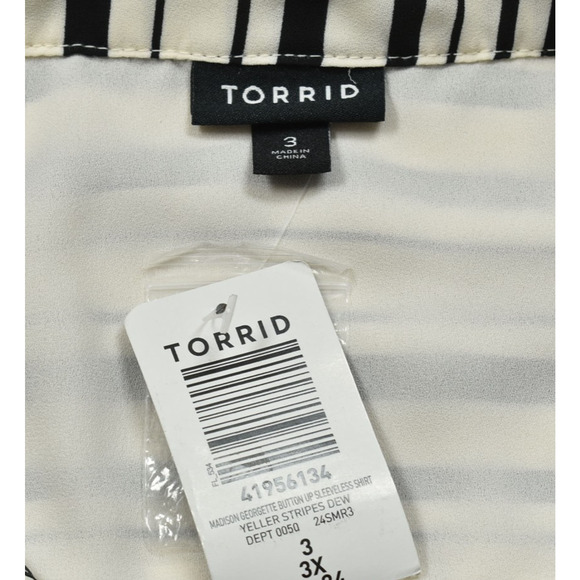NEW Torrid Plus Size 3X Madison Georgette Sleeveless Button-Up Shirt - Picture 7 of 8